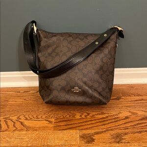 Coach C2819 Val Duffle In Signature Canvas Leather Brown Black